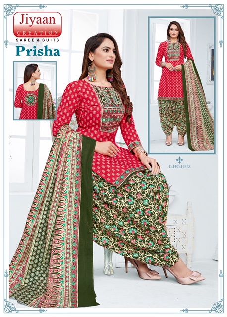 Jiyaan Prisha Vol-1 Cotton Designer Printed Patiyala Dress Material